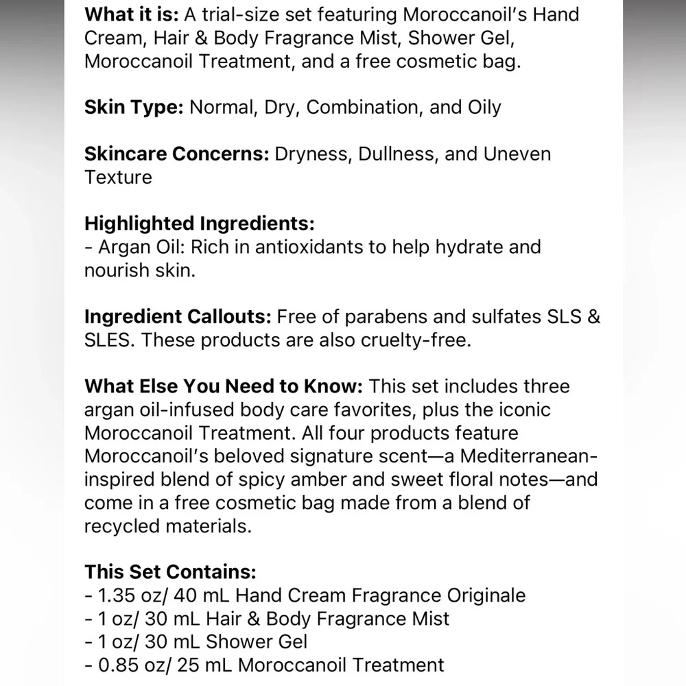 💦 MOROCCANOIL Mini Body Essentials Kit